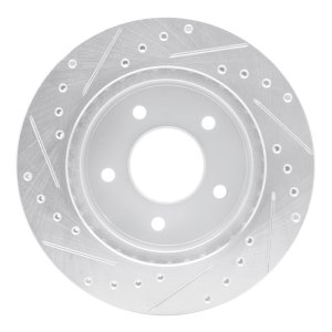 Chevrolet ASTRO Brake Rotor (1) - Front Right - R1 Concepts - Drilled & Slotted - Silver - `90-`02